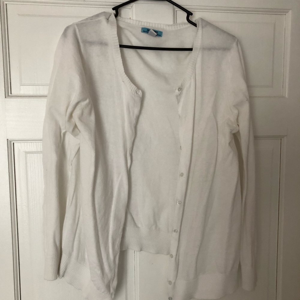 Old Navy White Maternity Cardigan Sweater